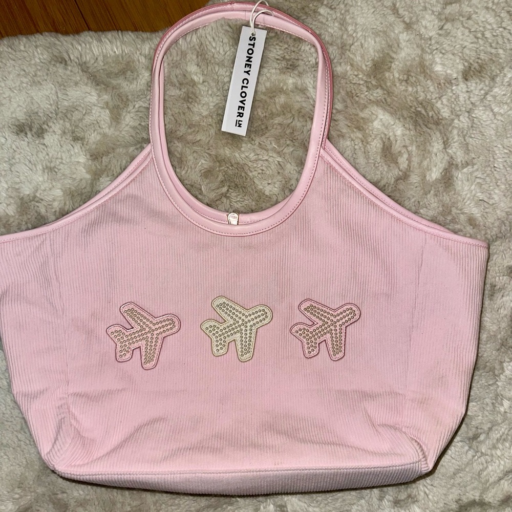 NWT Stoney Clover Lane Pink Scoop Tote Bag